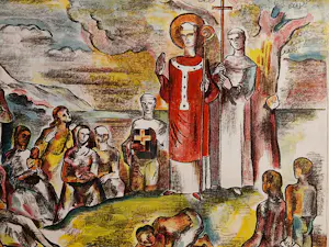 Matthieu Wiegman - Grote religieuze kleuren litho - beperkte oplage (50) - potloodgesigneerd kopen? Bied vanaf 43!