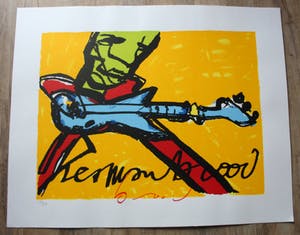 Herman Brood - Grote zeefdruk: de gitarist kopen? Bied vanaf 399!