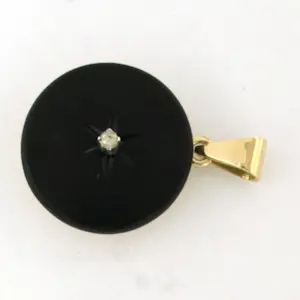 14k goud en zilver hanger bezet met onyx en roos diamant tot. 0.05ct – G/H – SI kaufen? Bieten Sie von 185!