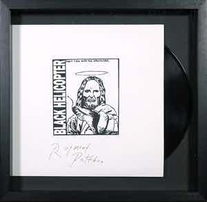 Raymond Pettibon - Gesigneerde LP-hoes, Black Helicopter album: Don't fuck with the apocalypse - Ingelijst verkocht voor € 1!
