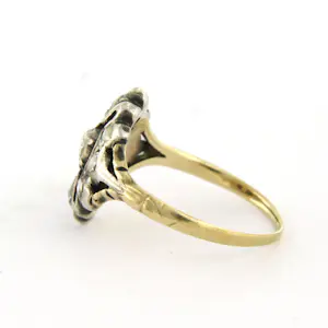 14k geel goud met zilver ring met roos geslepen diamant tot. 0.20ct kopen? Bied vanaf 230!