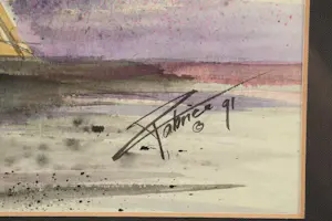 Fabrice Hybert - IN VINO VERITAS, Nackter Weingeist vor Holzfass. Aquarell signert, 1991 kopen? Bied vanaf 49!
