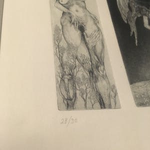 Christian Mischke - ets drieluik Ein Engel 1973 kopen? Bied vanaf 125!