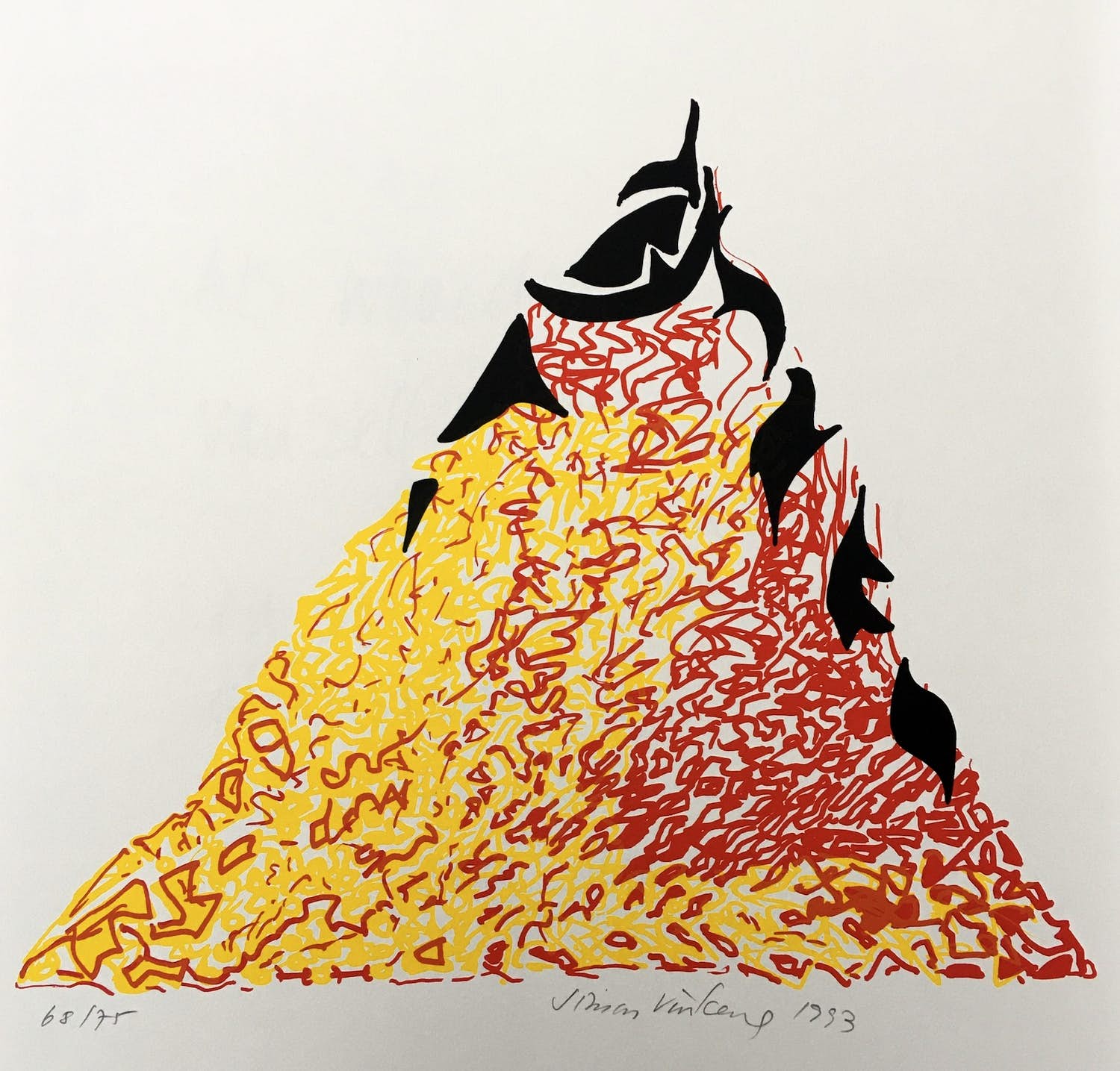 Simon Vinkenoog - ‘Louter genieten’ - oplage 75 - 1993 - incl. vier zeefdrukken verkocht voor € 125!