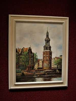 Arend Jan Fels - Klassiek omstreeks 1920 geschilderd "Amsterdam Montelbaanstoren" olieverf verkocht voor € 10!