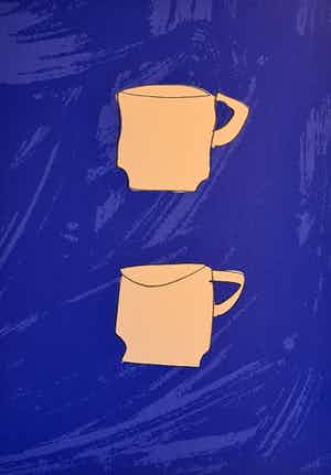 Klaas Gubbels - Theekopjes - gesigneerd - 1997 verkocht voor € 1!