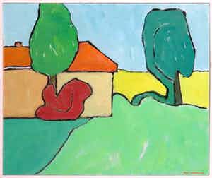 Paul Overhaus - Olieverf op board, Koolzaad - Ingelijst verkocht voor € 60!