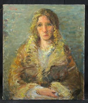 Gerbrand Volger - Olieverf op doek, Portret van een vrouw met bontkraag kopen? Bied vanaf 50!