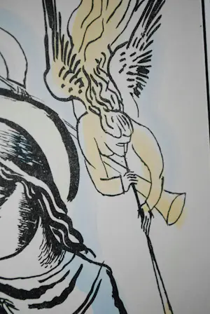 Charles Eyck - Christelijke scene - fraai ingelijste kleurenlitho - extra: schetsboek kopen? Bied vanaf 75!