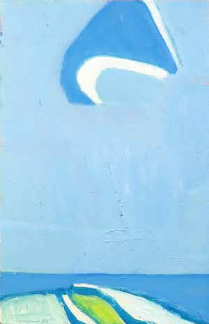 Paul Overhaus - Olieverf op board, Zeegezicht verkocht voor € 35!