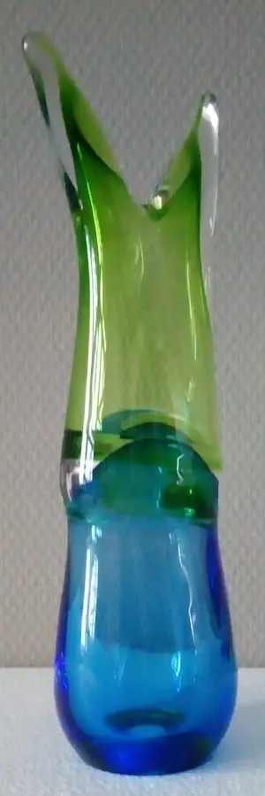 Paul Spannenberg - Groen en blauw glas object - Unicum - Gesigneerd kopen? Bied vanaf 150!