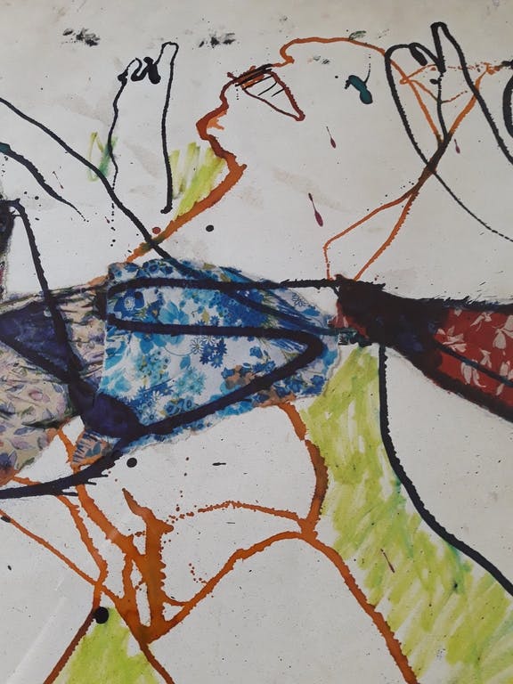 Herman Brood - Herman Brood: Zeer fraai origineel schilderij, 1986, FEEST kopen? Bied vanaf 895!