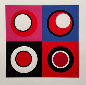 Genevieve Claisse - Composition géométrique rouge/blue/noir kopen? Bied vanaf 175!