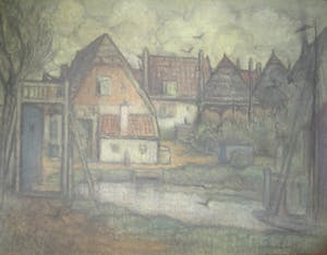 Henri van Daalhoff - 'Het oude hof aan het water' - pastel - 1950 kopen? Bied vanaf 150!
