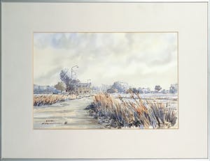 Pieter van Oostveen - Aquarel, Wamel - Ingelijst kopen? Bied vanaf 1!