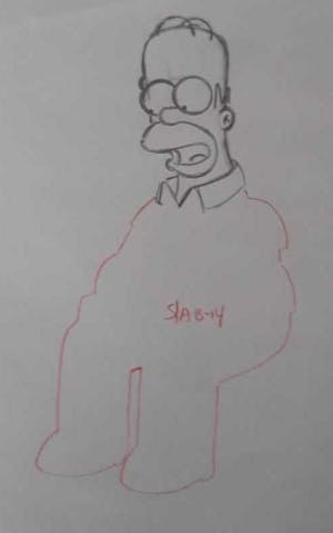 Matt Groening - originele productie tekening, The Simpsons, Homer kopen? Bied vanaf 1!
