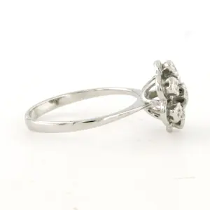 18k witgouden ring met briljant en single cut geslepen diamant tot. 0.05ct kopen? Bied vanaf 260!