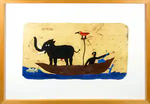 Raymond Waydelich - Carborundum, Afrika - Ingelijst verkocht voor € 120!