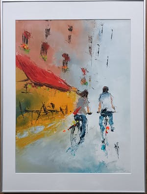 Christian Raffin - Week-end, olieverf op papier, ingelijst, nieuw ! kopen? Bied vanaf 75!