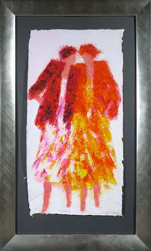 Wil Willemsen - Zeefdruk op geschept papier, Walking - Ingelijst (Groot) verkocht voor € 35!