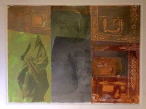 Mirjam Burer - Abstracte Compositie - Lithografie, Ingelijst (Groot) kopen? Bied vanaf 60!