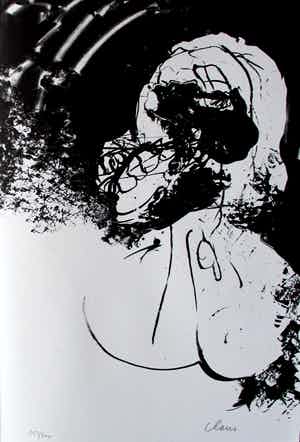 Hugo Claus - Litho met gedicht: Winter I verkocht voor € 75!