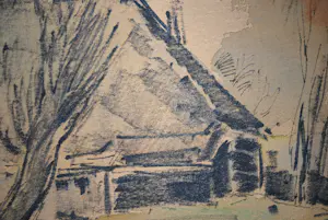 Karel Colnot - boerderijen - tekening met aquarel kopen? Bied vanaf 90!