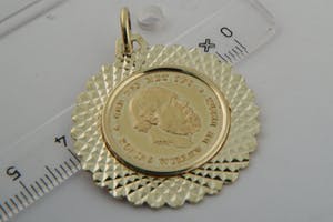 1619 - Geel gouden munthanger kopen? Bied vanaf 350!