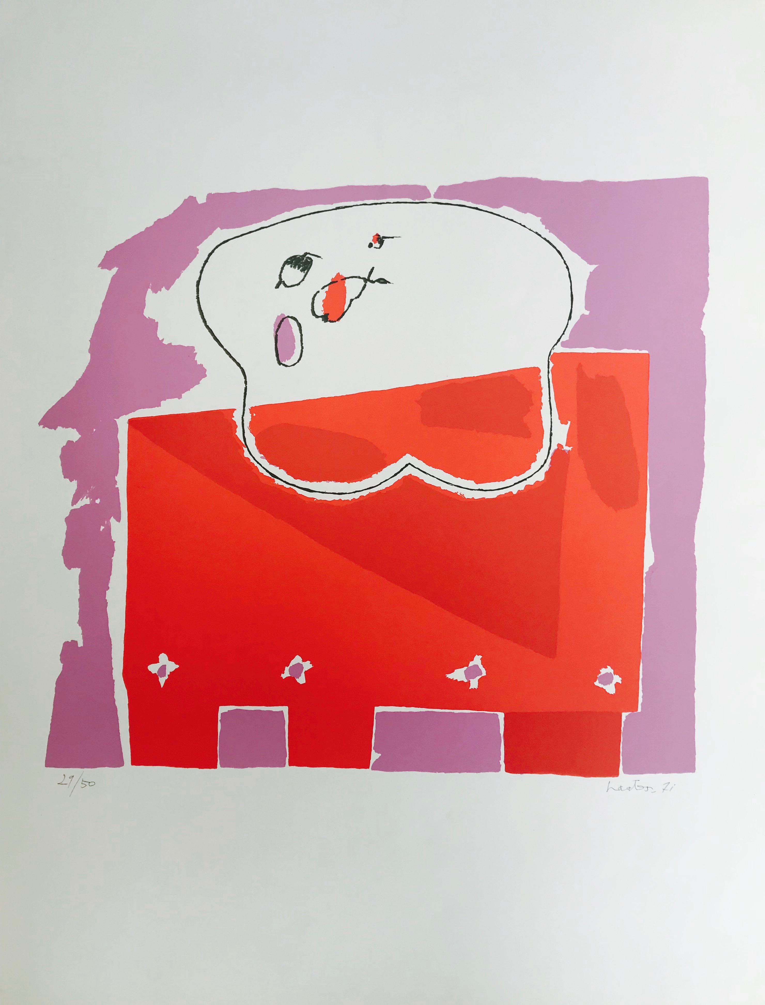 Niet of onleesbaar gesigneerd - Fraaie zeefdruk uit 1971 - Gesigneerd - Zonder lijst - 29/50 kopen? Bied vanaf 1!