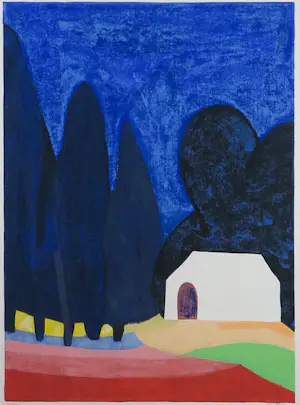 Amos Yaskil - Gemengde druktechniek, Red Filed In Galilea - Ingelijst kopen? Bied vanaf 100!