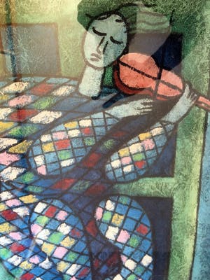 Niet of onleesbaar gesigneerd - Vioolspelende clown - acryl op geprepareerd linnen, ingelijst kopen? Bied vanaf 1!