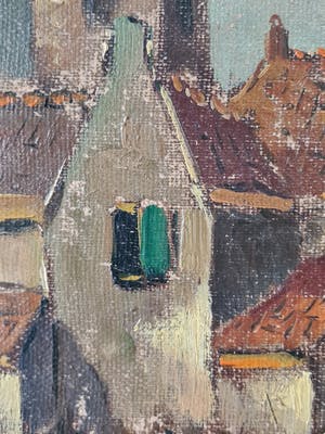 Niet of onleesbaar gesigneerd - Dorp aan een riviertje kopen? Bied vanaf 1!