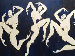 Niet of onleesbaar gesigneerd - expressionistisch/surrealistisch | olieverf op canvas verkocht voor € 1!