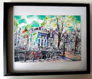 Elva Polyakova - Spiegel gracht in Amsterdam kopen? Bied vanaf 75!