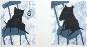 Peter Bastiaanssen - Zeefdruk, Dog verkocht voor € 35!