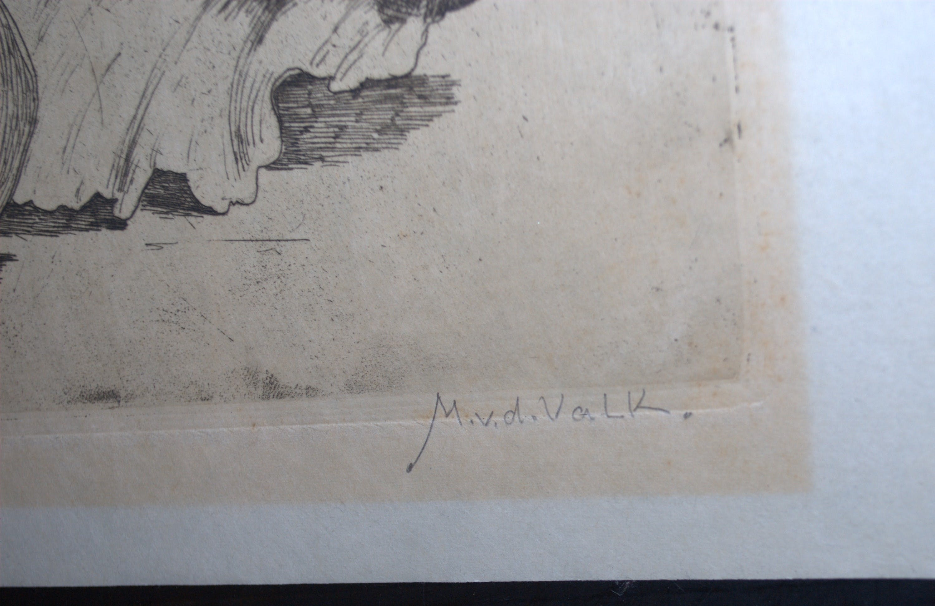 Maurits van der Valk - ets - stilleven: schelpen met bord kopen? Bied vanaf 45!