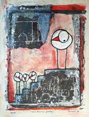 Hans Innemee - About level and position, zeefdruk (mooi ingelijst, groot) verkocht voor € 1!