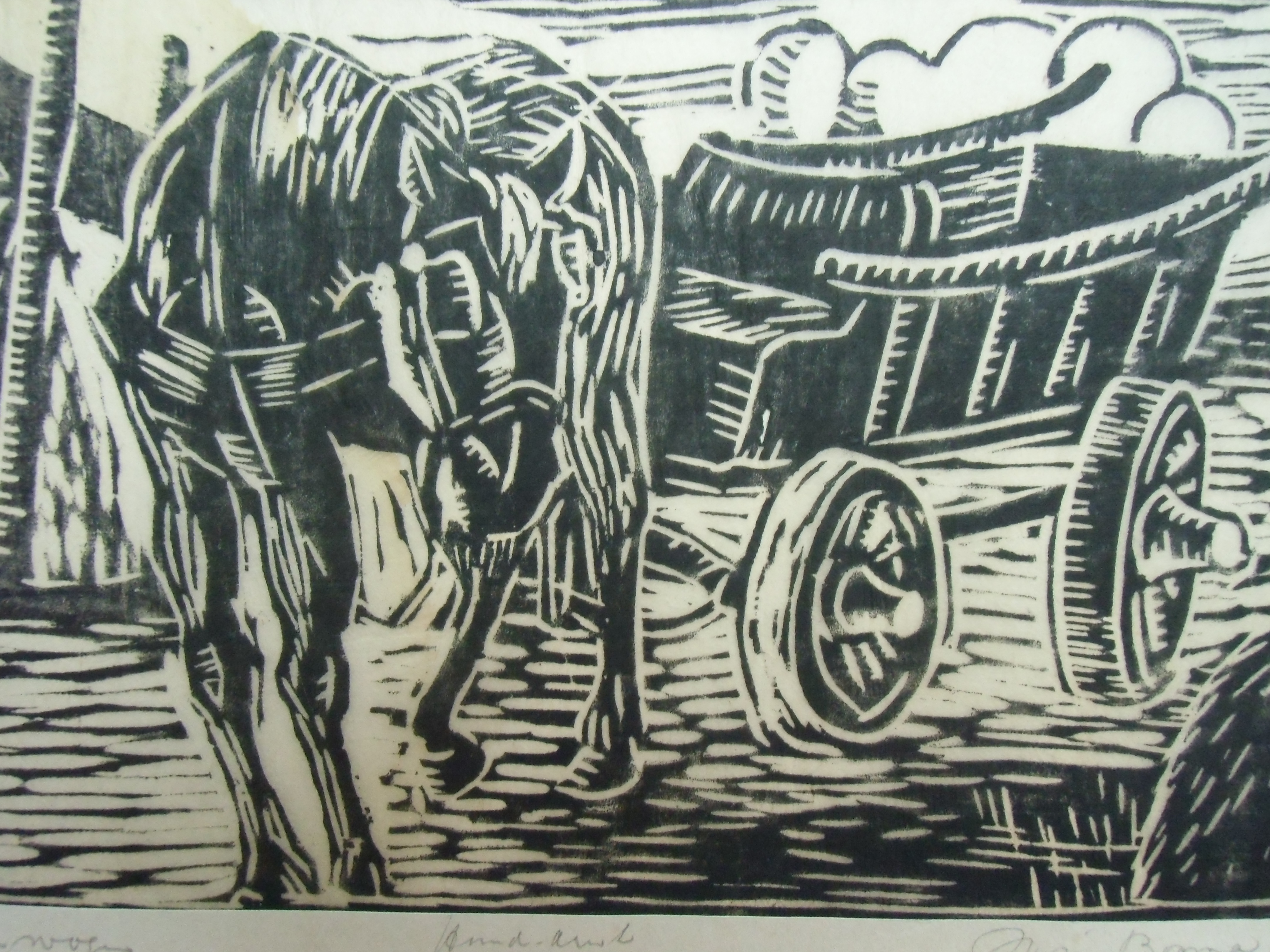 Wim Bosma - BOERENWAGEN // HOUTSNEDE VAN WIM BOSMA kopen? Bied vanaf 30!