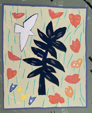 Harrie Gerritz - kleurenzeefdruk | 'Boom van de witte kraai' | 1987 kopen? Bied vanaf 100!