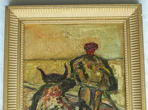 Joaquím Sunyer Miro - Olieverf op doek , De stier – Ingelijst kopen? Bied vanaf 1!