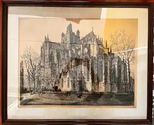 Hendrik de Laat - **Prijs verlaagd** Basiliek Sint-Jan 's-Hertogenbosch, Bijzondere versie GROOT vendu pour 95€ !