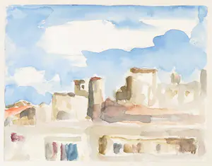 Theo Swagemakers - Aquarel, Stadsgezicht - Ingelijst kopen? Bied vanaf 1!
