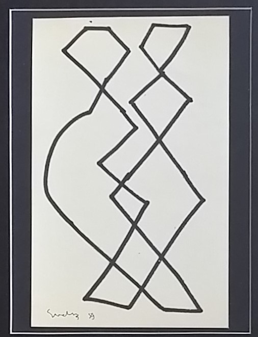 Siep van den Berg - Tango dansen - inkt op papier verkocht voor € 125!