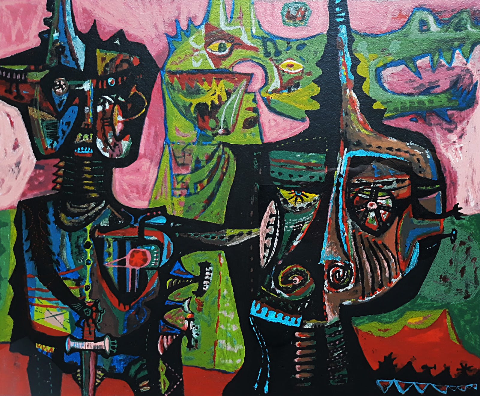 Shinkichi Tajiri - Sint Joris en de draak, zeefdruk (prachtig ingelijst) verkocht voor € 275!