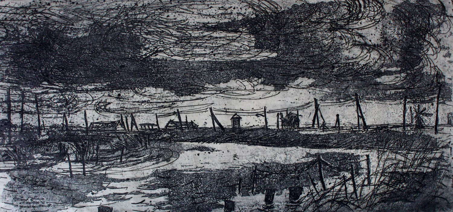 Jos van den Berg - Ets: Avond - 1963 kopen? Bied vanaf 45!