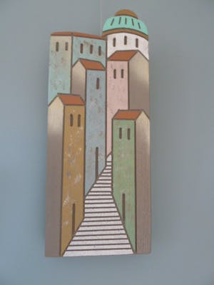 Niet of onleesbaar gesigneerd - Mediterraans stads/dorpsgezicht (Provence/Toscane) kopen? Bied vanaf 1!