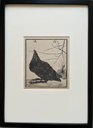 Jan Mankes - Originele Heliogravure Kleine Kraai omhoog kijkend naar Mugje 1923 kopen? Bied vanaf 165!