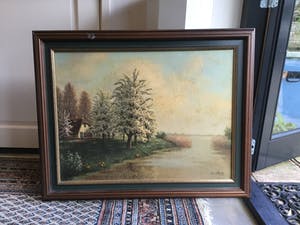 Jacobus Leonardus van der Meide - C4894, Plasgezicht met bloesembomen kopen? Bied vanaf 150!