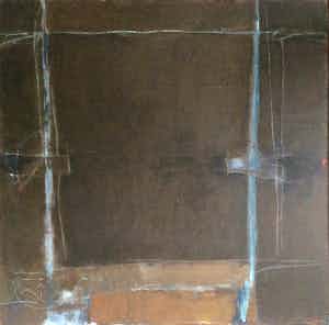 Niet of onleesbaar gesigneerd - Abstracte kunst - ingelijst verkocht voor € 1!