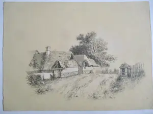 Niet of onleesbaar gesigneerd - 10 Tekeningen Landschap diverse kunstenaars kopen? Bied vanaf 1!